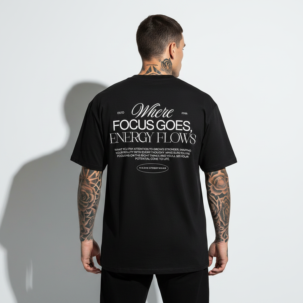 ENERGY FLOWS Oversized Shirt mit Backprint