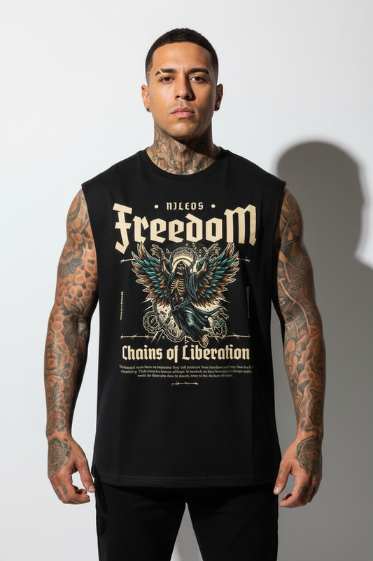 FreedoM Sleeveless Oversized Tee mit Frontprint