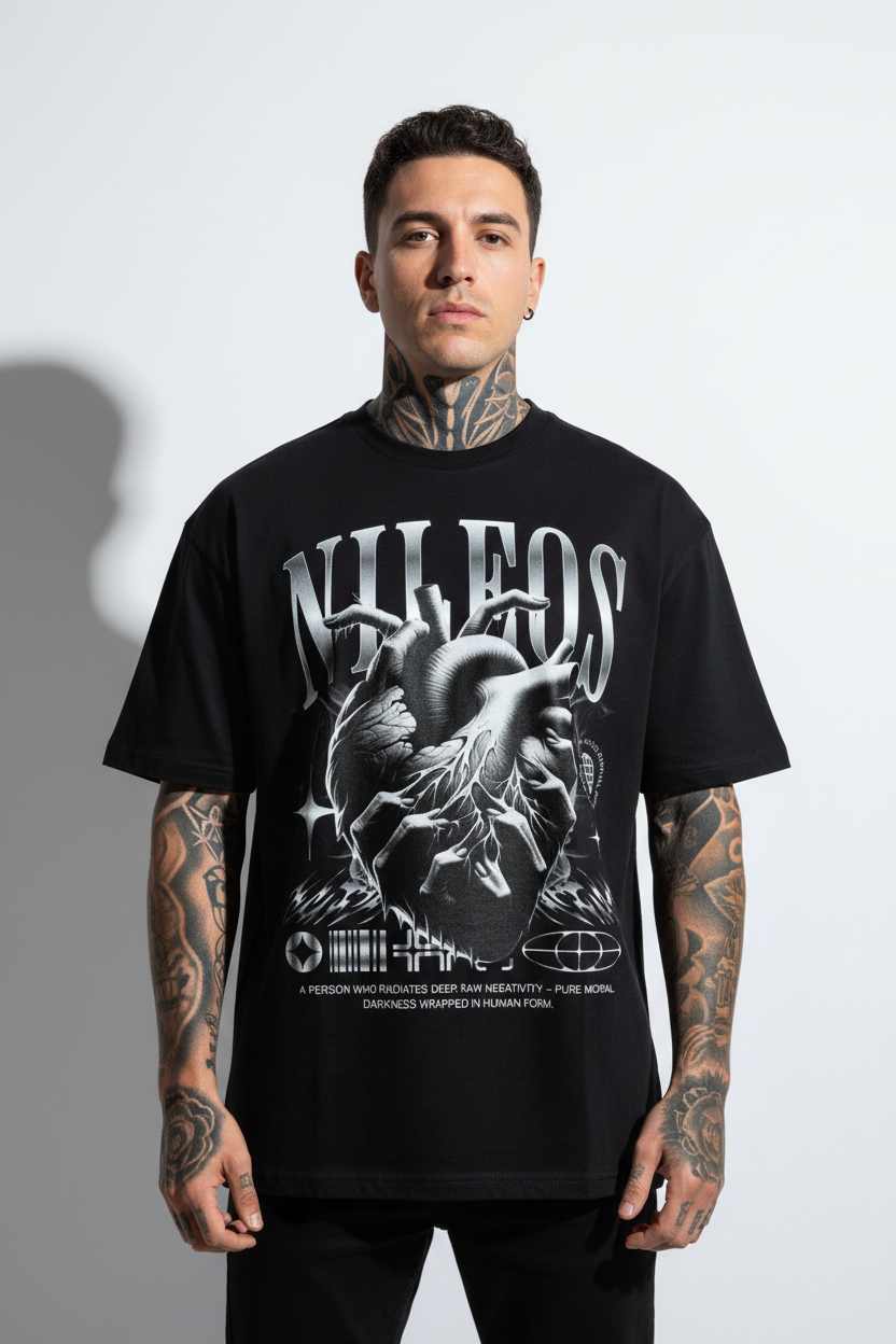 DARKNESS Oversized Shirt mit Frontprint