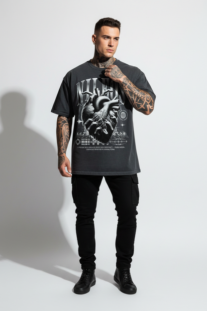 DARKNESS Oversized Shirt mit Frontprint