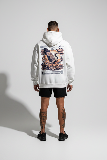 Cranes Oversized Hoodie mit Backprint