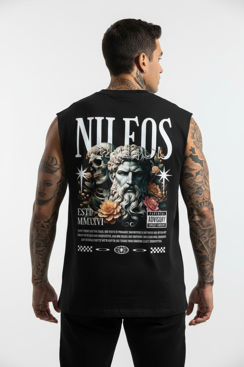 Two Side Sleeveless Oversized Tee mit Backprint