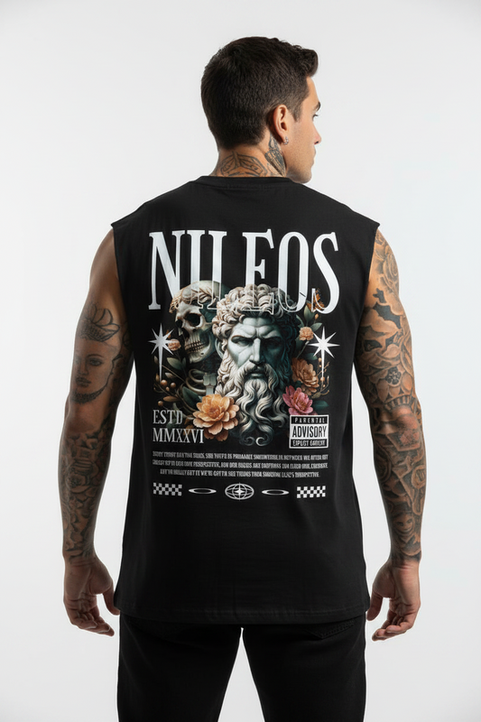 Two Side Sleeveless Oversized Tee mit Backprint