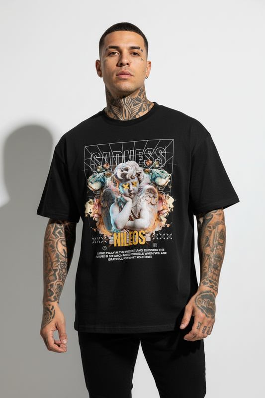 SAD ANGELS Oversized Shirt mit Frontprint