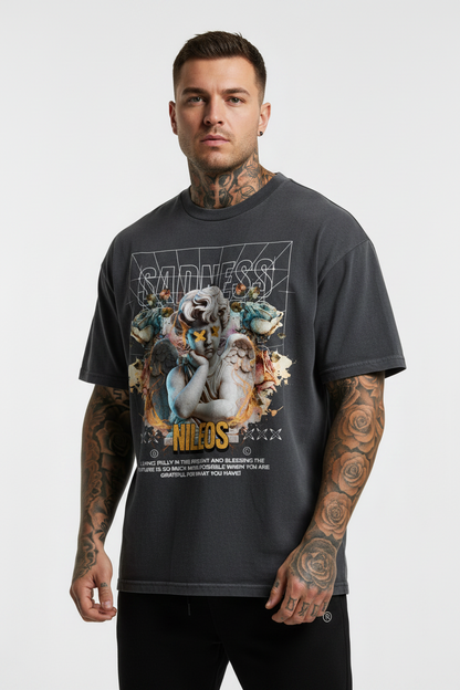 SAD ANGELS Oversized Shirt mit Frontprint