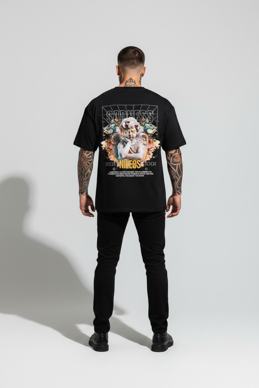 SAD ANGELS Oversized Shirt mit Backprint