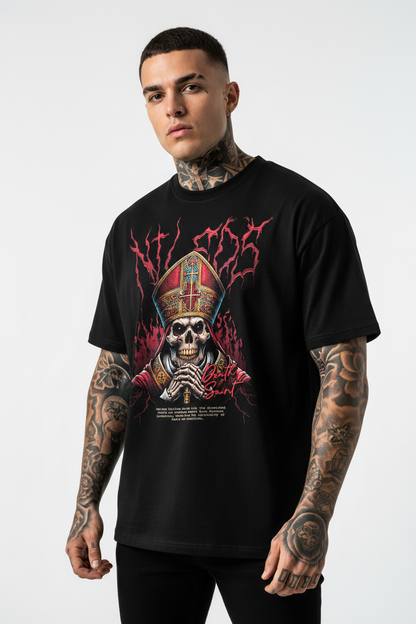 Death Saint Oversized Shirt mit Frontprint