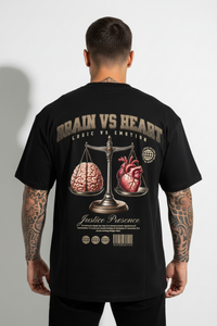 BRAIN VS HEART Oversized Shirt mit Backprint – Miniaturansicht 2