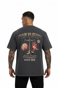 BRAIN VS HEART Oversized Shirt mit Backprint – Miniaturansicht 3