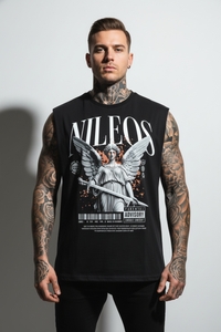 Battle God Sleeveless Oversized Tee mit Frontprint – Miniaturansicht 1