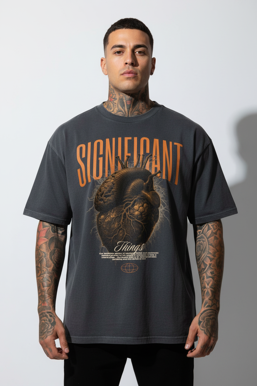 Heart Oversized Shirt mit Frontprint