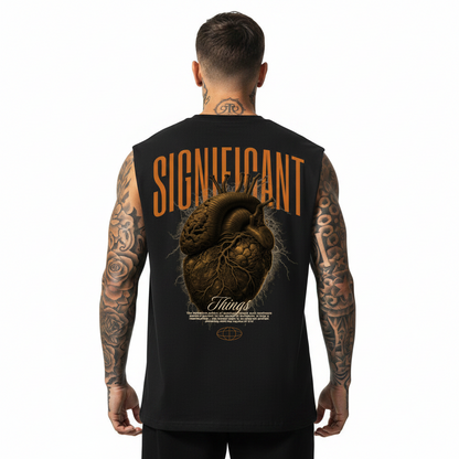 Heart Sleeveless Oversized Tee mit Backprint