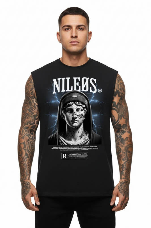 NOBLE ASPIRATIONS Sleeveless Oversized Tee mit Frintprint