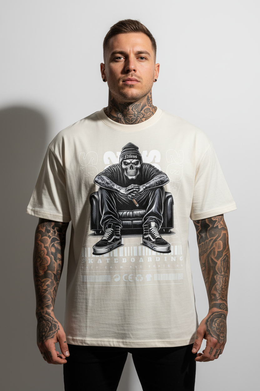 Keep Calm Oversized Shirt mit Frontprint