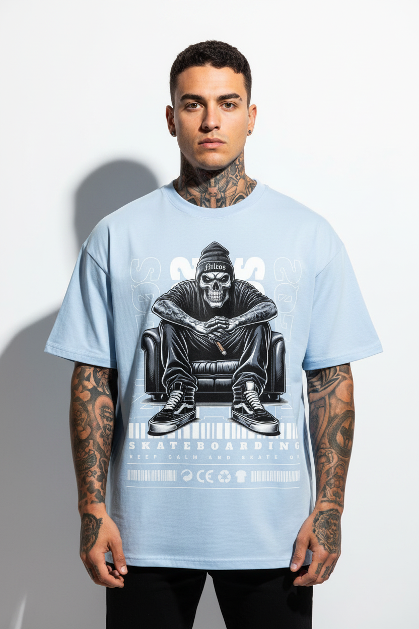 Keep Calm Oversized Shirt mit Frontprint