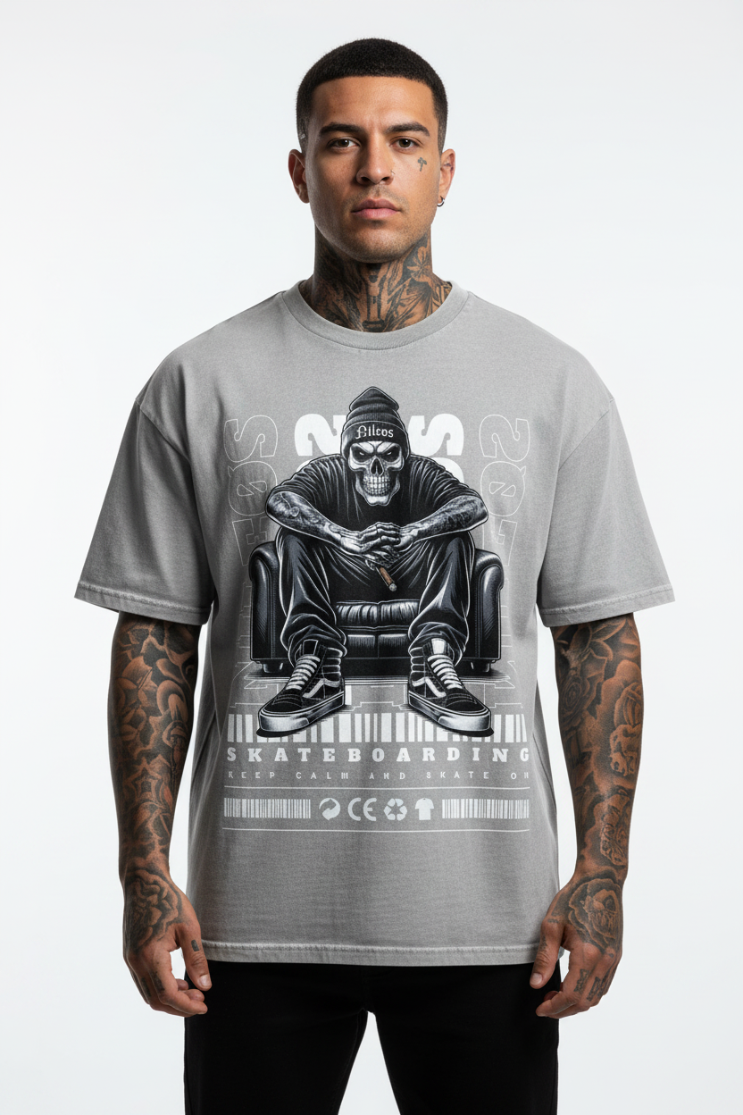 Keep Calm Oversized Shirt mit Frontprint