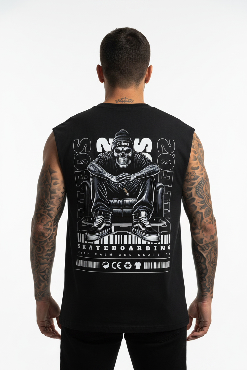 Keep Calm Sleeveless Oversized Tee mit Backprint