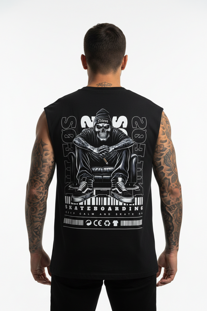 Keep Calm Sleeveless Oversized Tee mit Backprint