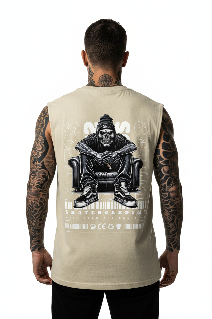 Keep Calm Sleeveless Oversized Tee mit Backprint