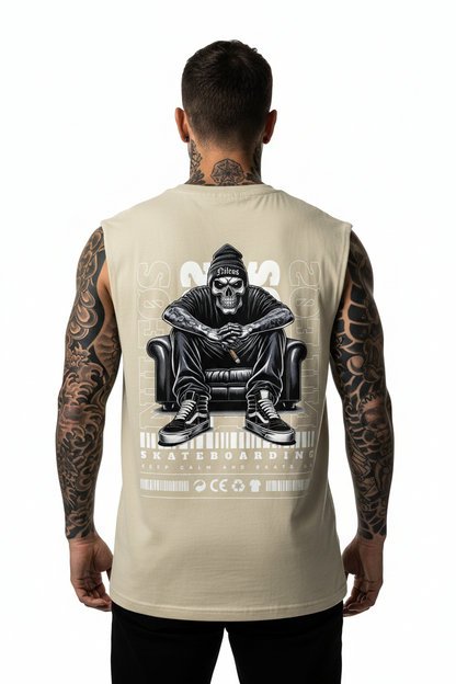 Keep Calm Sleeveless Oversized Tee mit Backprint