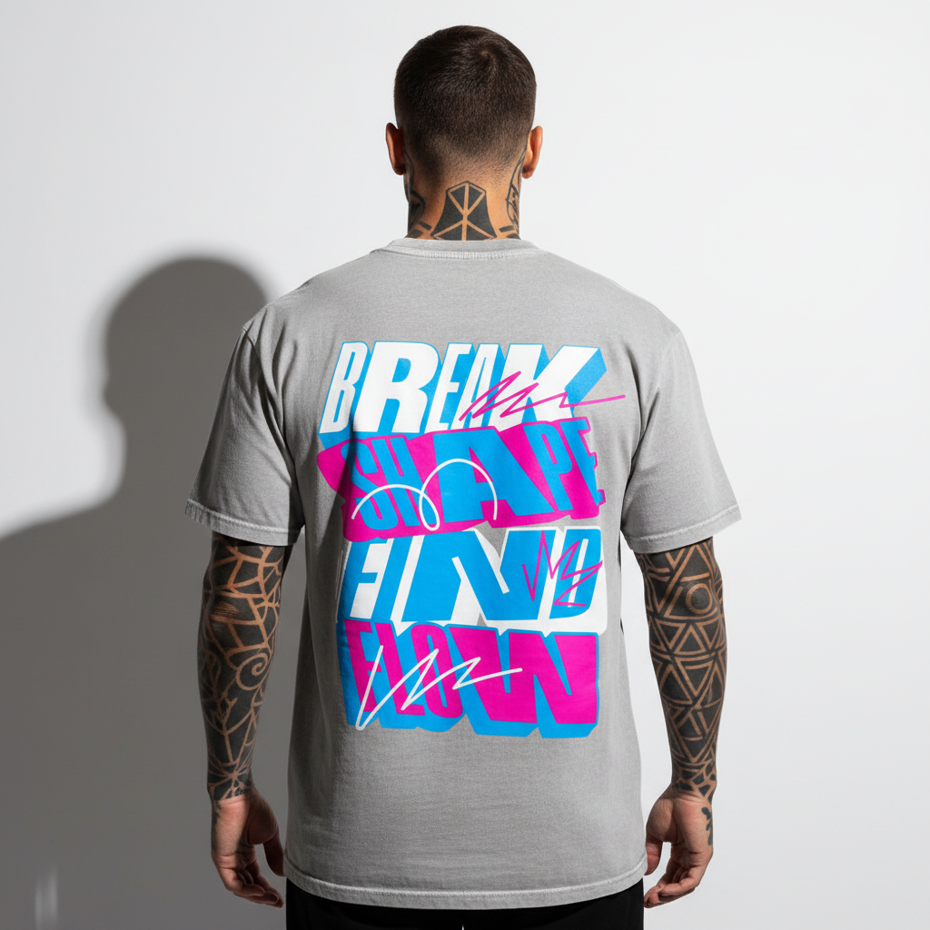 FLOW Oversized Shirt mit Backprint