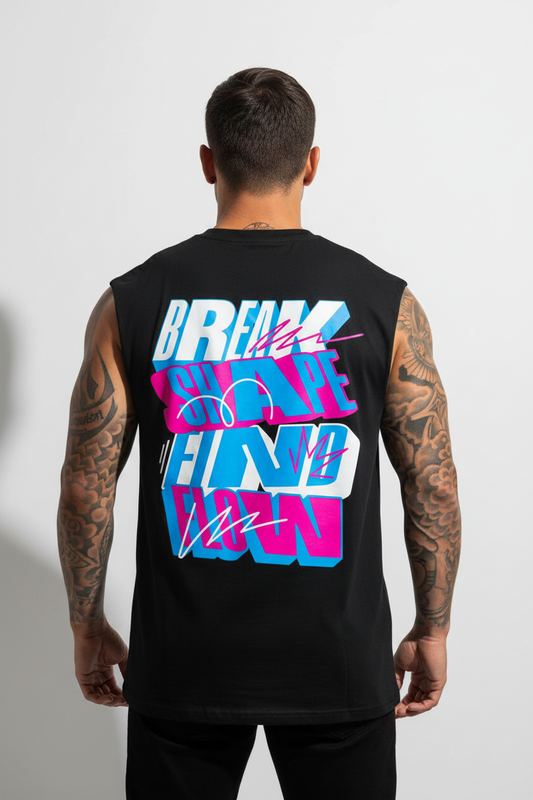 FLOW Sleeveless Oversized Tee mit Backprint