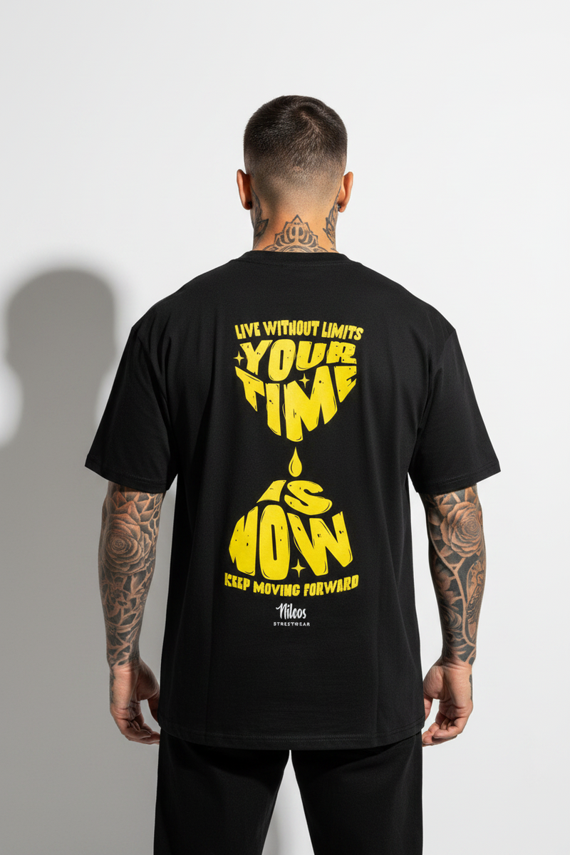 Your Time Is Now Oversized Shirt mit Backprint