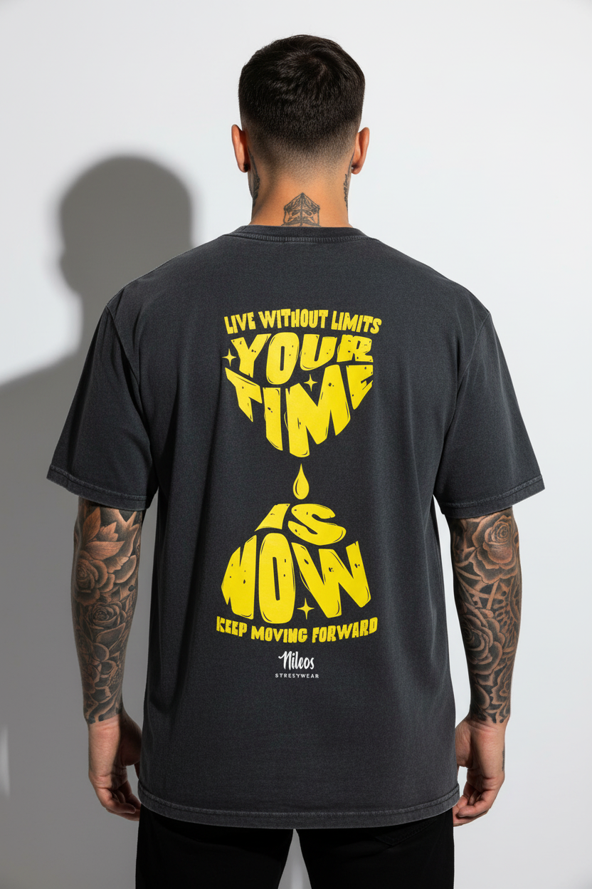 Your Time Is Now Oversized Shirt mit Backprint