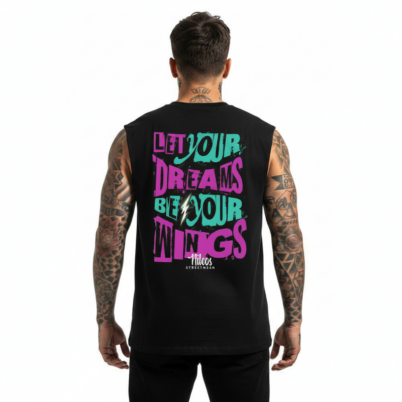 WINGS Sleeveless Oversized Tee mit Backprint