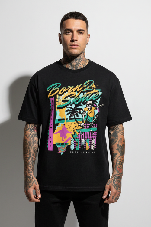 Born 2 Skate Oversized Shirt mit Frontprint