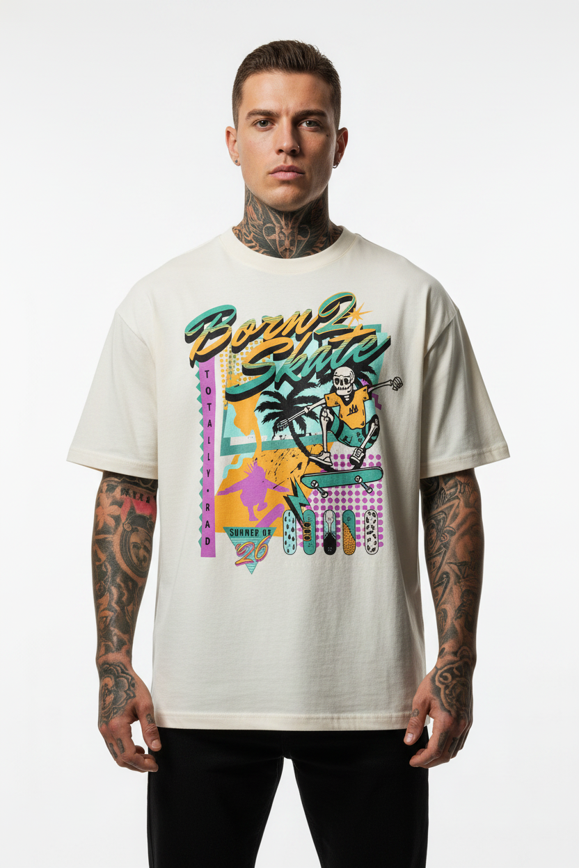 Born 2 Skate Oversized Shirt mit Frontprint