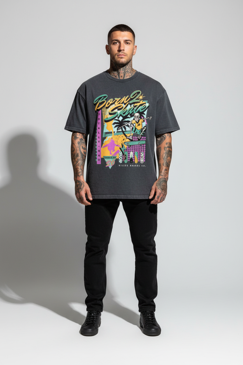 Born 2 Skate Oversized Shirt mit Frontprint