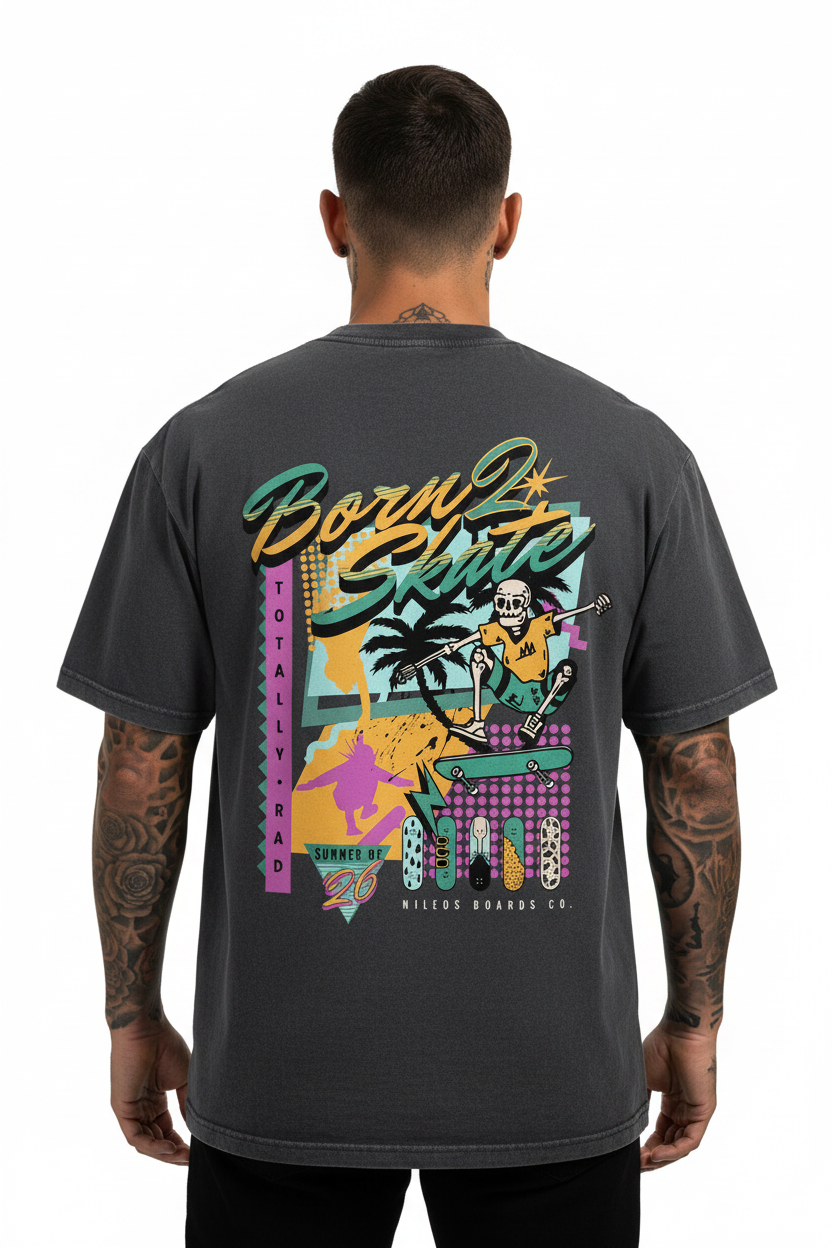 Born 2 Skate Oversized Shirt mit Backprint