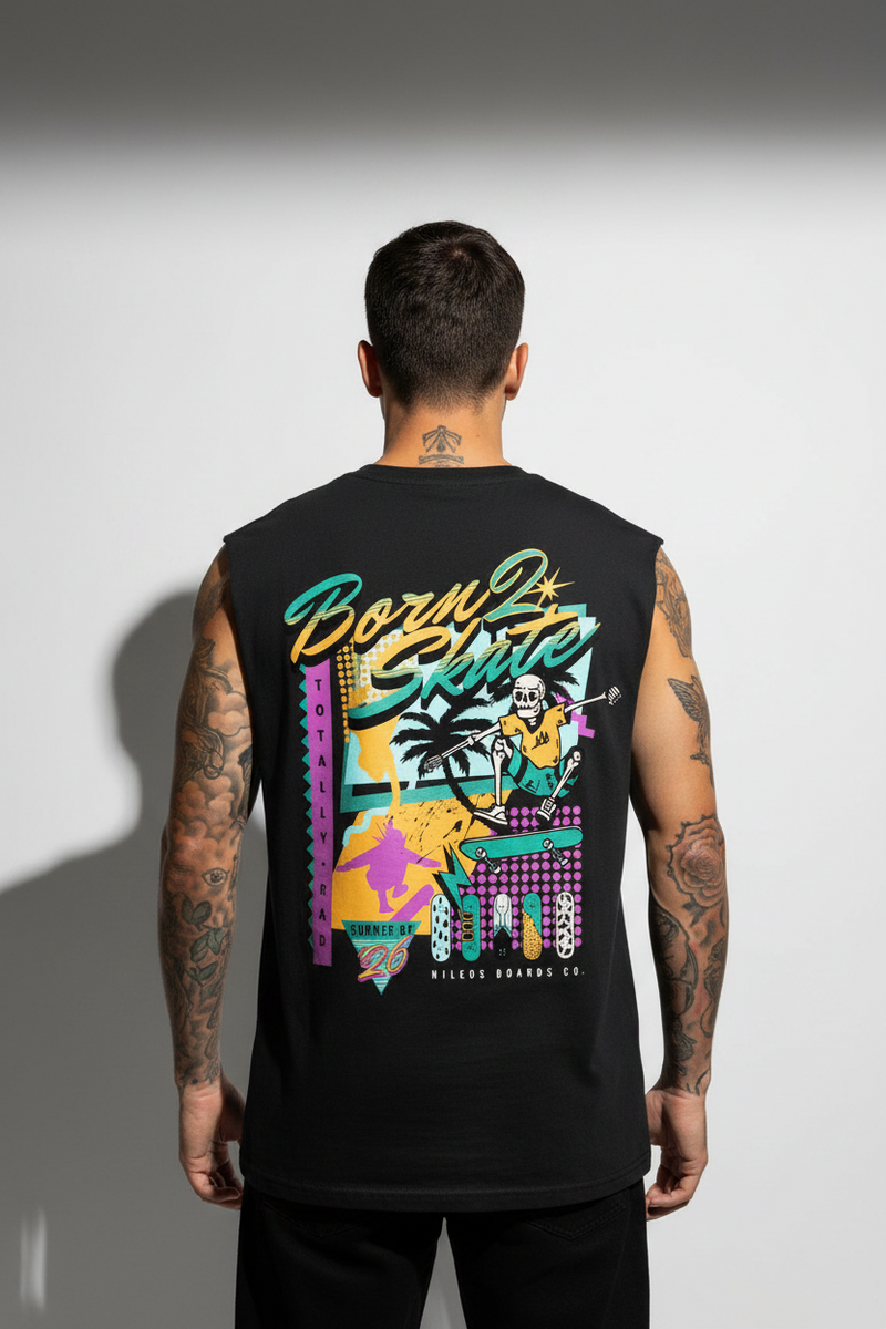 Born 2 Skate Sleeveless Oversized Tee mit Backprint