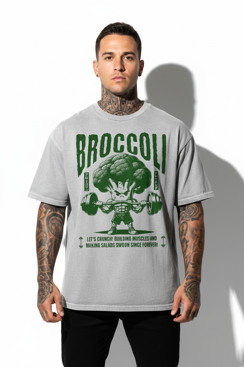 Broccoli Oversized Shirt mit Frontprint