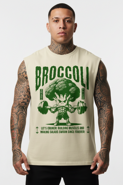 Broccoli Sleeveless Oversized Tee mit Frontprint