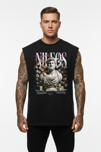 Dreams Sleeveless Oversized Tee mit Frontprint – Miniaturansicht 1