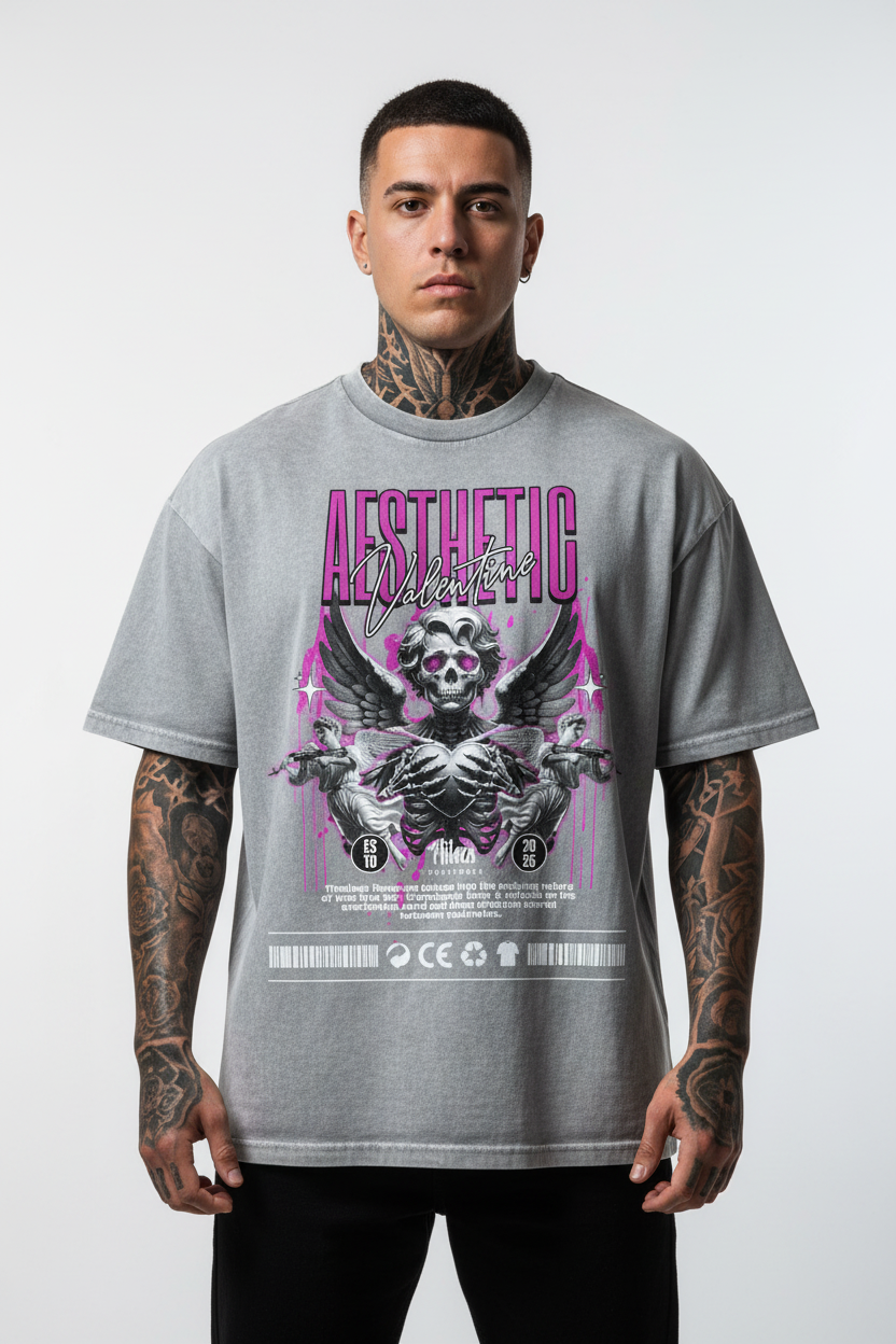 AESTHETIC Oversized Shirt mit Frontprint