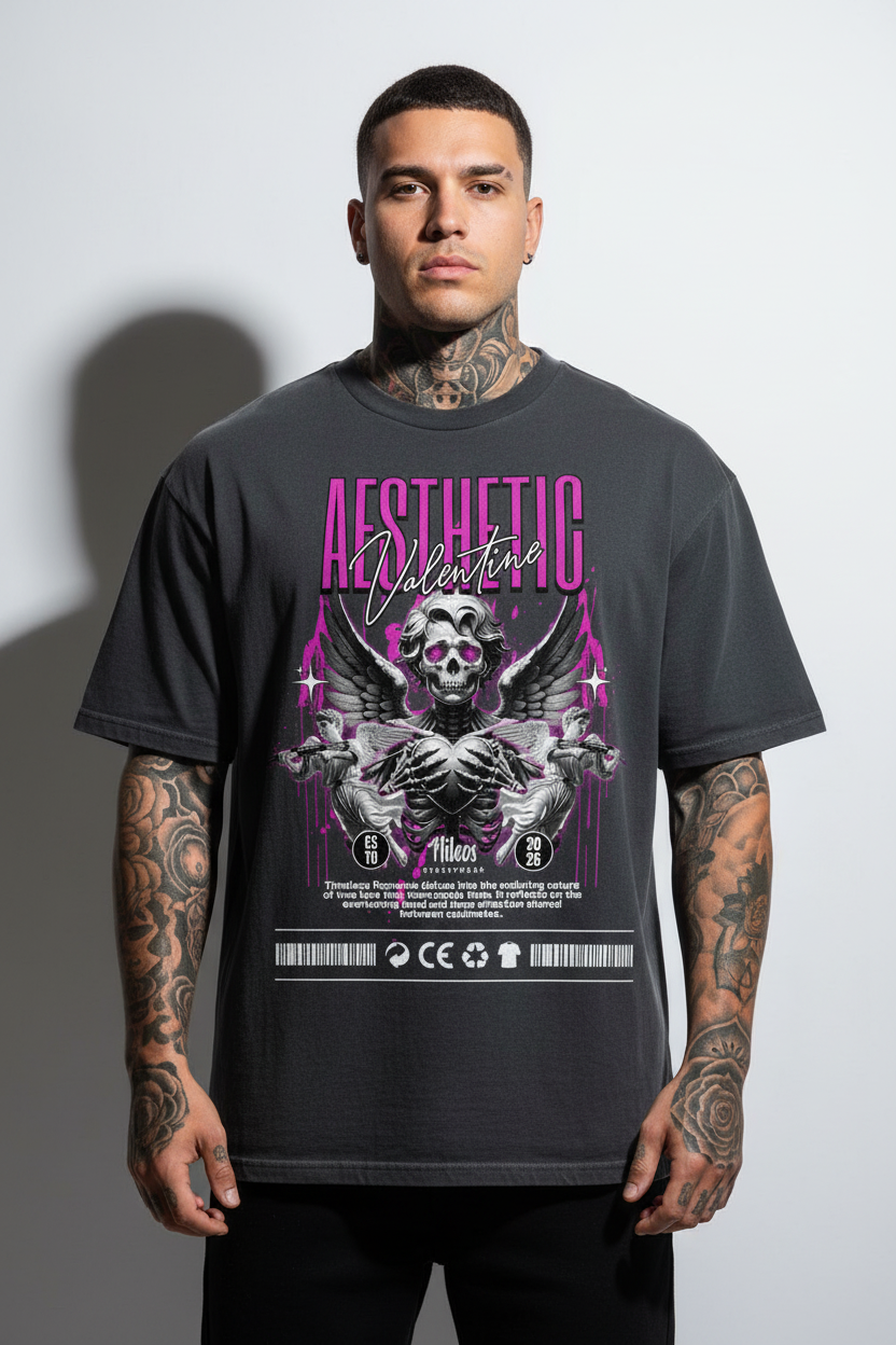 AESTHETIC Oversized Shirt mit Frontprint