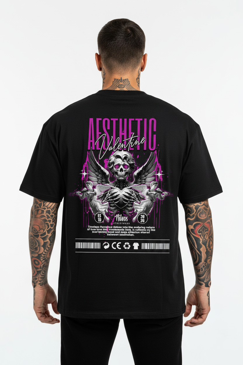 AESTHETIC Oversized Shirt mit Backprint