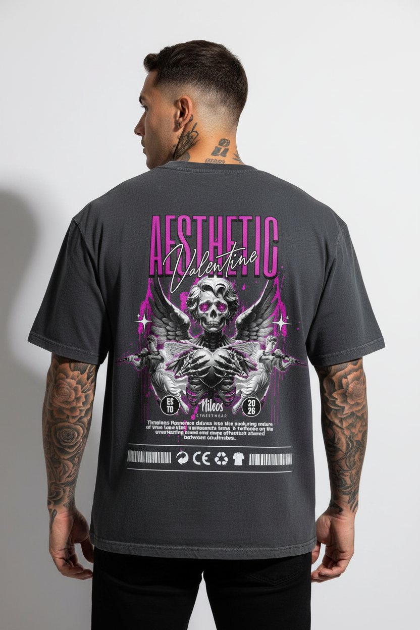 AESTHETIC Oversized Shirt mit Backprint