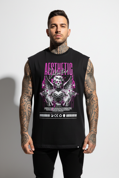 AESTHETIC Sleeveless Oversized Tee mit Frontprint