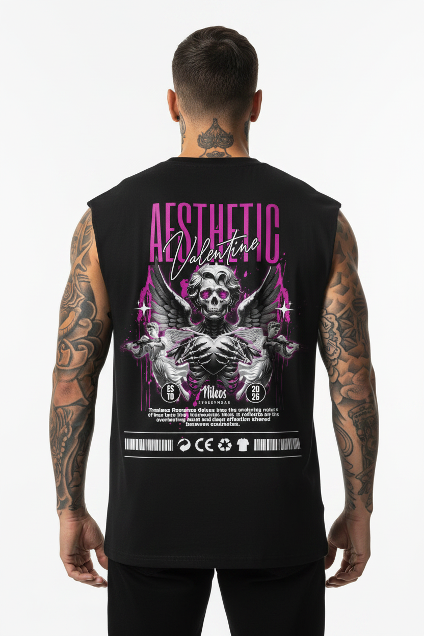 AESTHETIC Sleeveless Oversized Tee mit Backprint