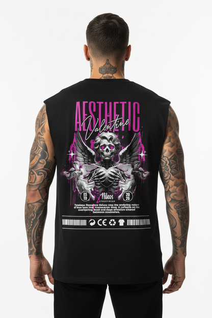 AESTHETIC Sleeveless Oversized Tee mit Backprint
