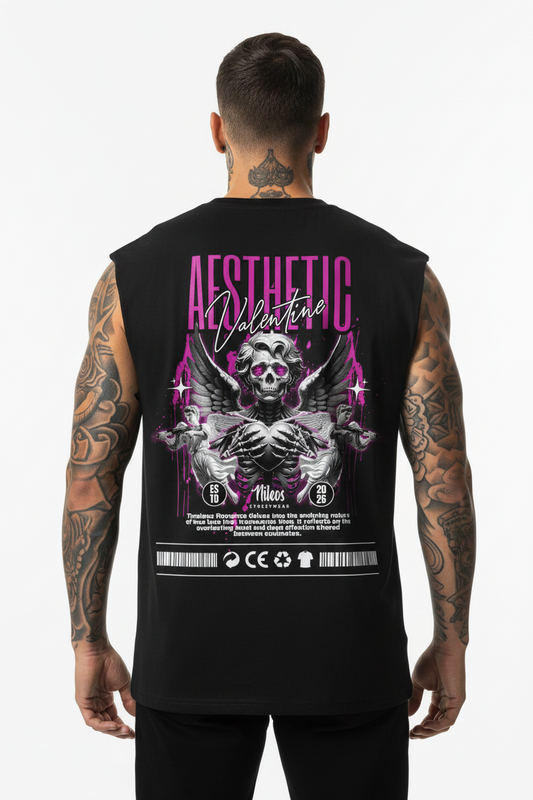 AESTHETIC Sleeveless Oversized Tee mit Backprint