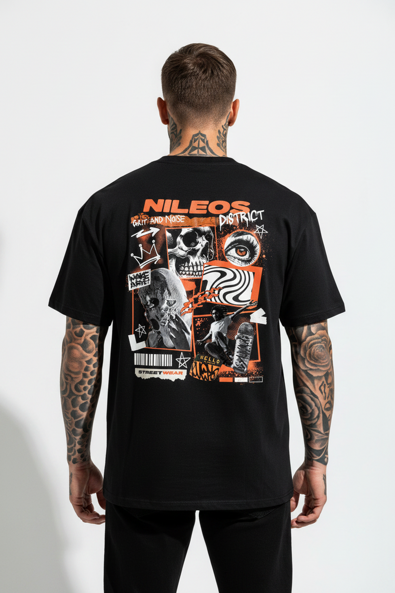 Grit and Noise Oversized Shirt mit Backprint
