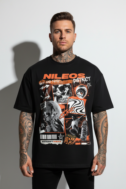 Grit and Noise Oversized Shirt mit Frontprint