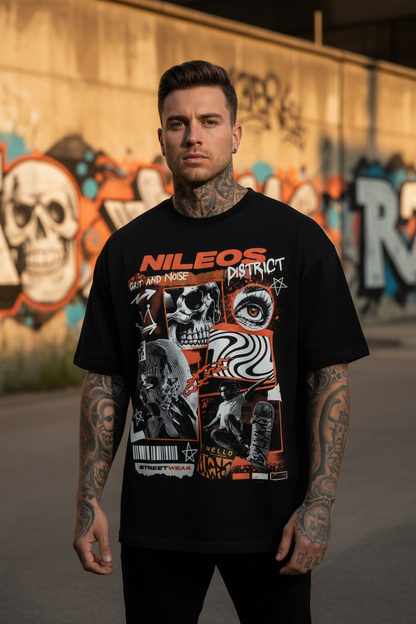 Grit and Noise Oversized Shirt mit Frontprint
