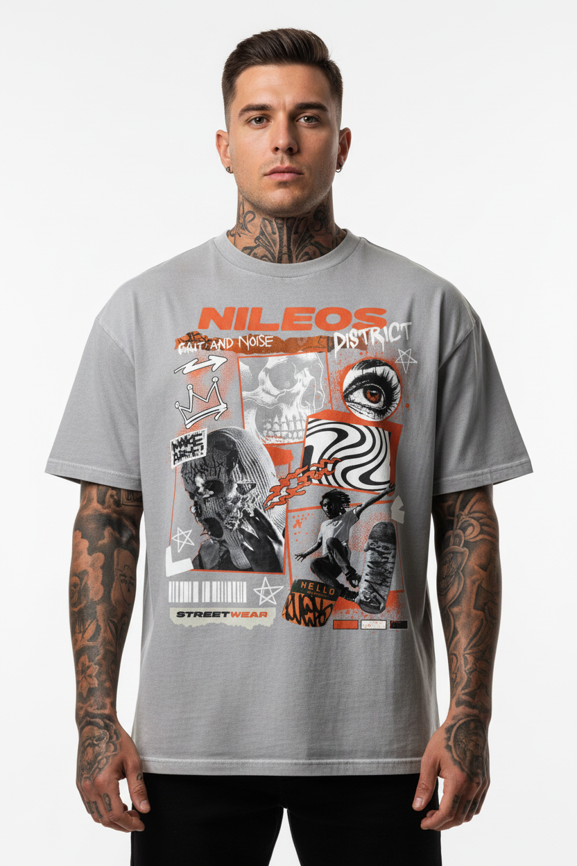 Grit and Noise Oversized Shirt mit Frontprint