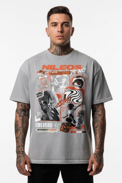 Grit and Noise Oversized Shirt mit Frontprint
